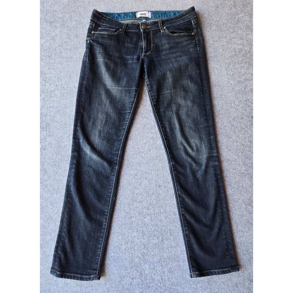 Paige Women's Jeans Skyline Ankle Peg Dark Blue Wash Size 28 (30"x27")